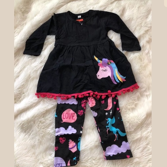 Unicorn Dress & Leggings. 2T - Picture 2 of 8